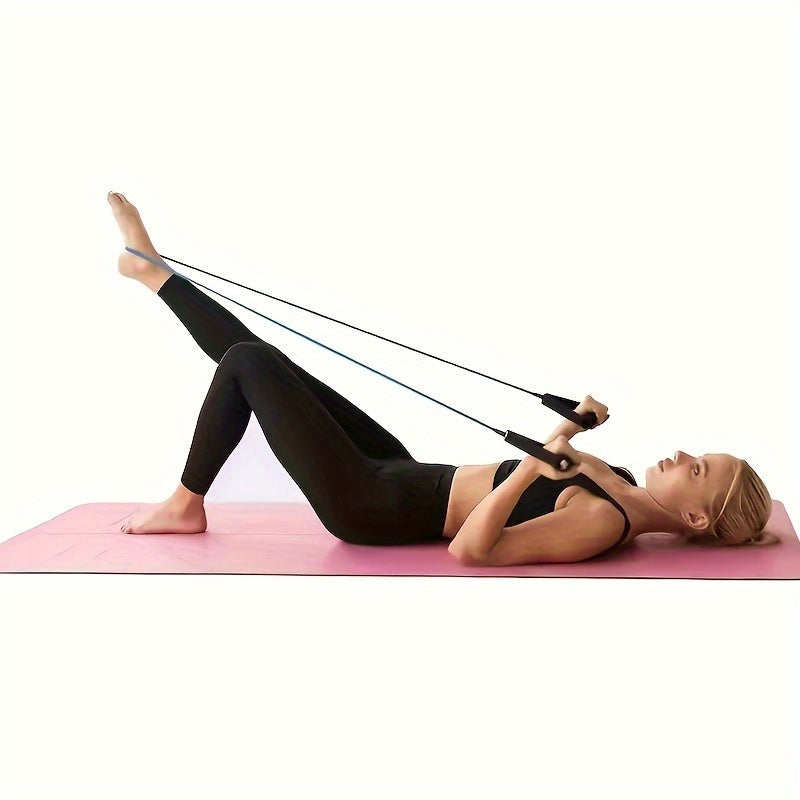 Yoga Resistance Band Non Slip Foam Handle Gym Sports Fitness Workouts