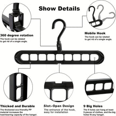 5pcs Multifunctional Closet Organizer with 9 Hole Coat Hanger