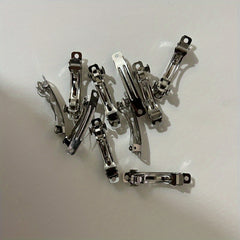 10pcs French Barrette Spring Hair Clips Rhodium Bow Hairpin