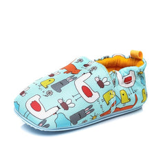 Baby Boys Cartoon Print Slippers Plush Walking Shoes