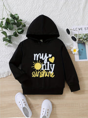 Girls Fall 'My Sunshine' Print Casual Active Hoodie Sweatshirt Pullover Tops