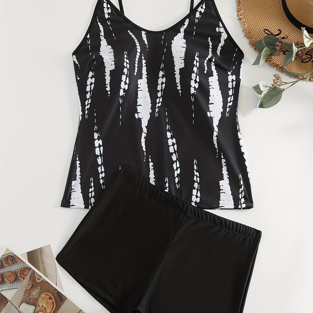  Tie Dye Cami Tankini Set Women's Swimwear