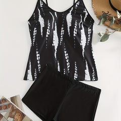  Tie Dye Cami Tankini Set Women's Swimwear