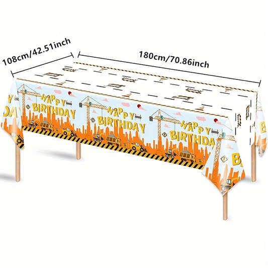 Construction Birthday Tablecloth Dump Truck Table Covers