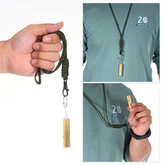 3pcs Double Tube Emergency Whistle with Lanyard for Outdoor Camping