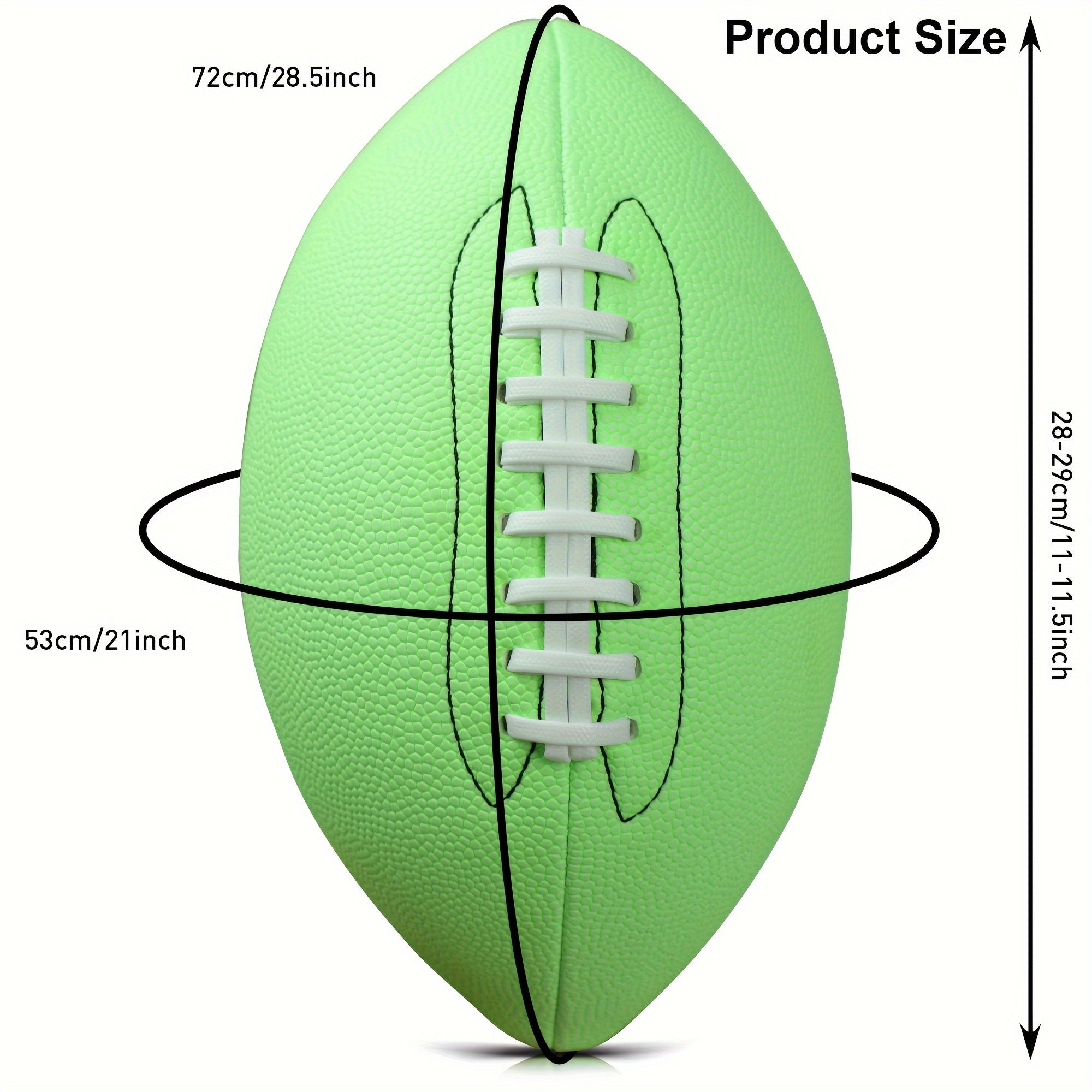 American Football Luminous PU Rugby Green