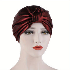 Elegant Laser Hot Stamping Turban Cap for Women