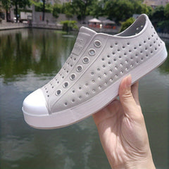Women's Hollow Out Flat Shoes Round Toe Slip On Shoes