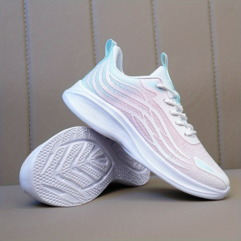 Women's Breathable Mesh Lace-up Sneakers Lightweight Sporty Shoes