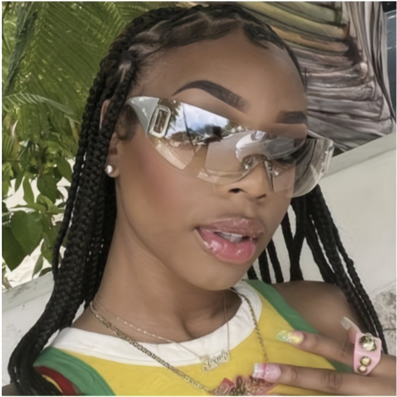 Y2K Cyberpunk Gradient Mirror Lens Sunglasses UV400