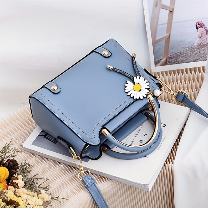 Solid Crossbody Bag Top Handle Satchel Purse