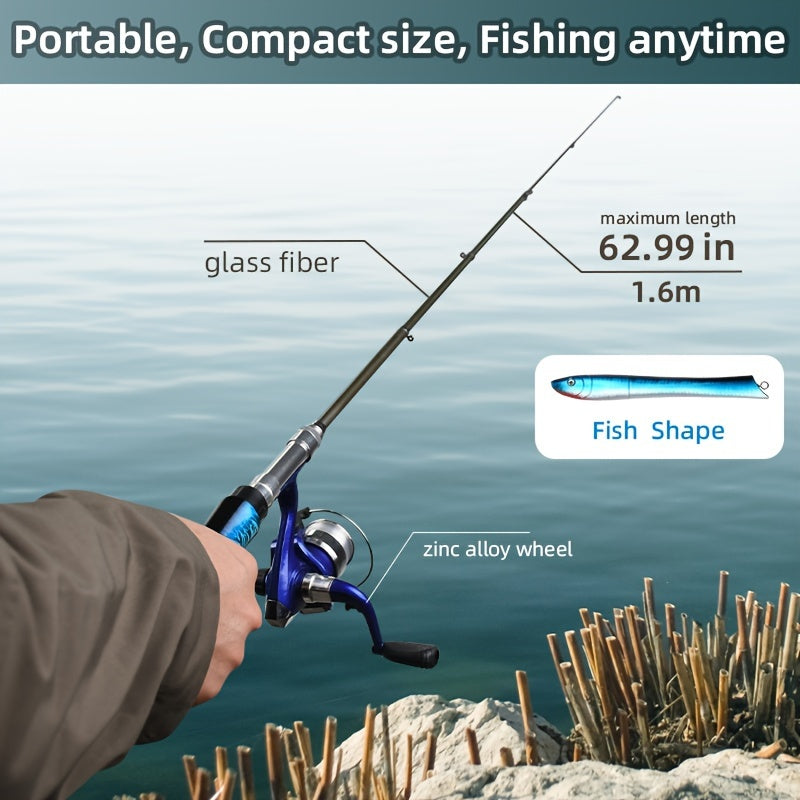 140cm Portable Pocket Fishing Rod Set