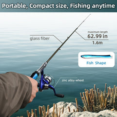 140cm Portable Pocket Fishing Rod Set
