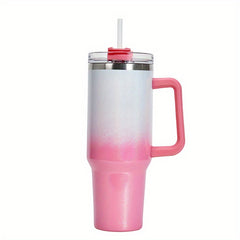 40oz Glitter Tumbler Stainless Steel Water Bottle With Lid & Straw