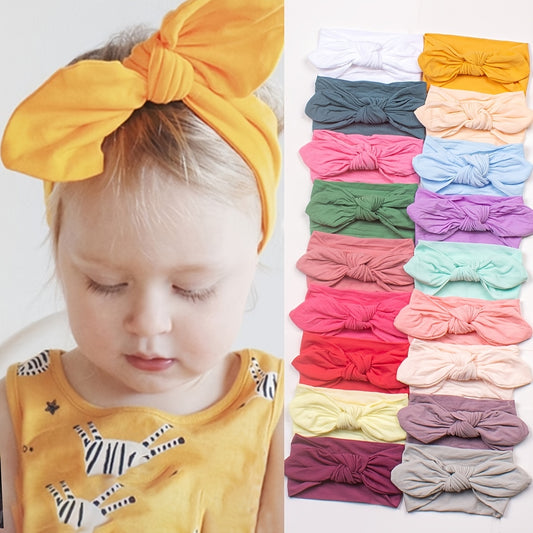 Baby Girls Nylon Rabbit Ear Headbands for Newborn