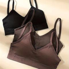 3pcs Ribbed Sports Bras Comfy Running Workout Bras Women's Lingerie