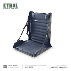 ETROL Inflatable Folding Chair Portable Cushioned Seat Backrest Camping Recliner