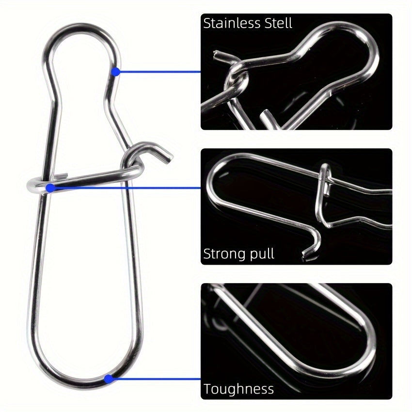 50pcs Fishing Hook Connector Duo Lock Snap Freshwater Saltwater Accessory