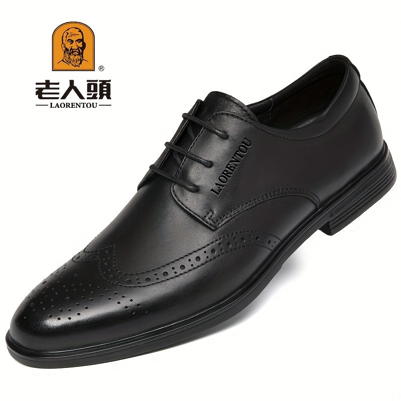 LAORENTOU Men's Brogue Lace Up Dress Shoes