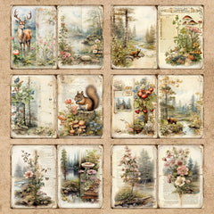 10 Sheets A5 Retro Forest Animal Decoration DIY Tools Stationery