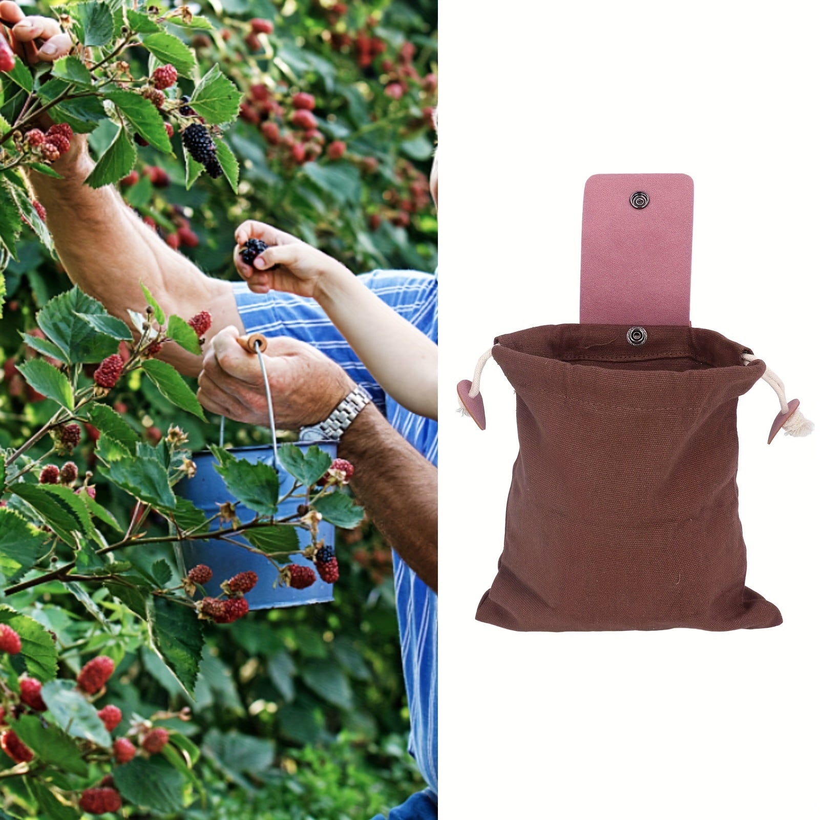 Portable Outdoor Foraging Bag PU Leather Pouch Camping Waist Storage