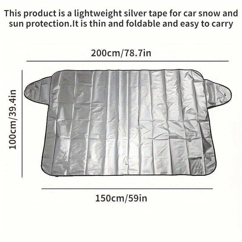 Foldable Windshield Cover for Snow and Sun Protection