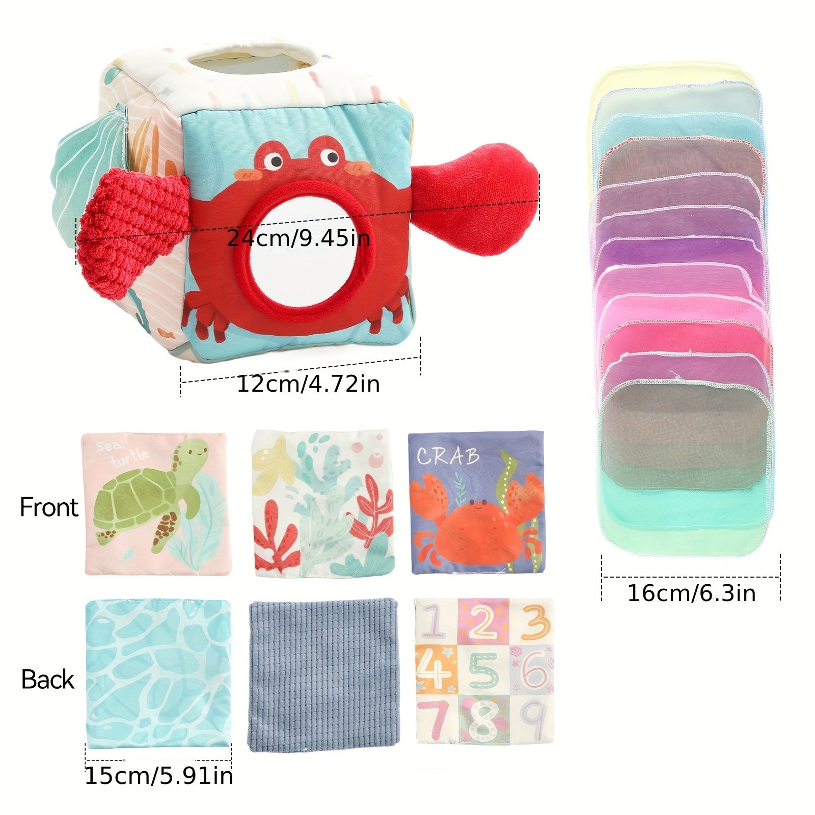 Interactive Marine Animal Tissue Box Toy & Cloth Book for Kids