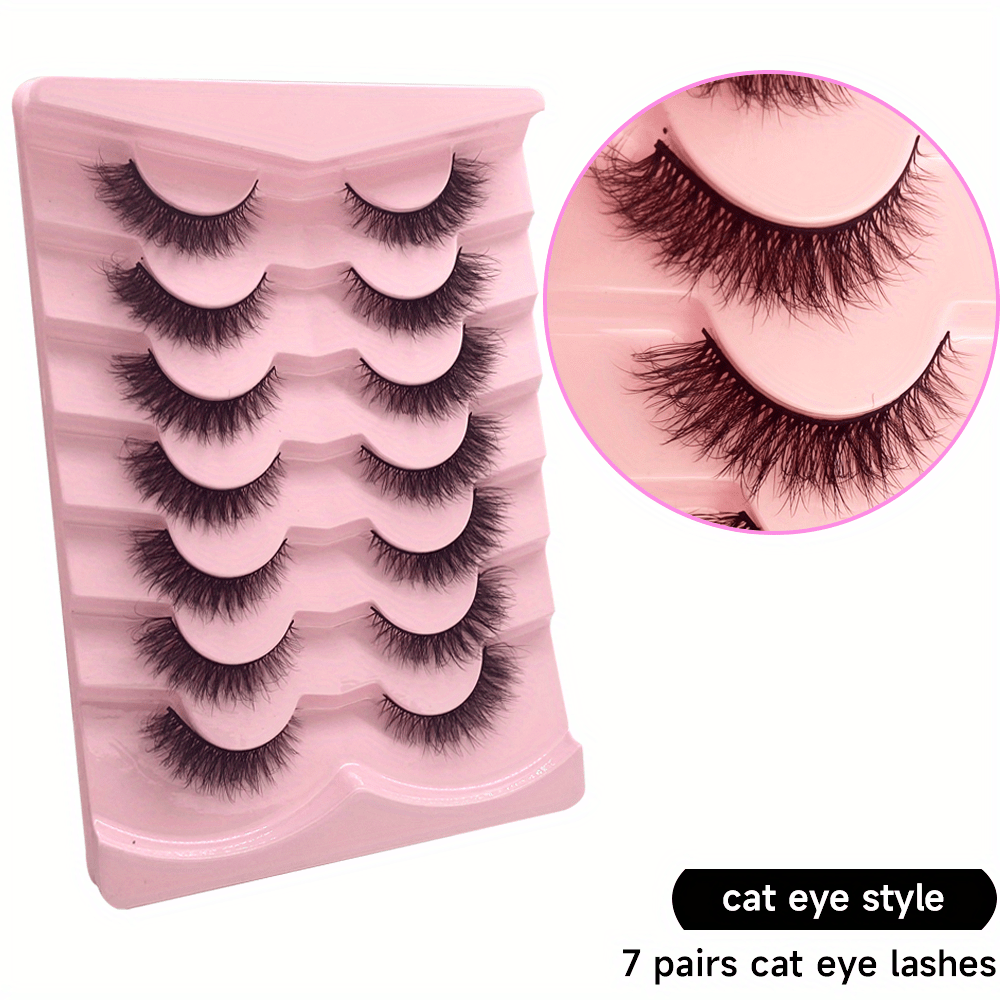 10 Pairs Faux Mink Lashes Natural Look Cat Eye False Eyelashes