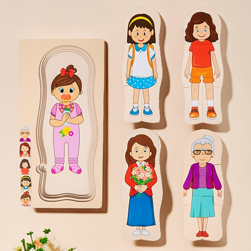 Interactive Wooden Puzzle Toy for Kids Develops Cognitive Skills
