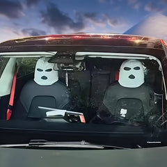 2pcs Halloween Car Seat Cover for Model 3 Y X Oval Car Seat Headrest