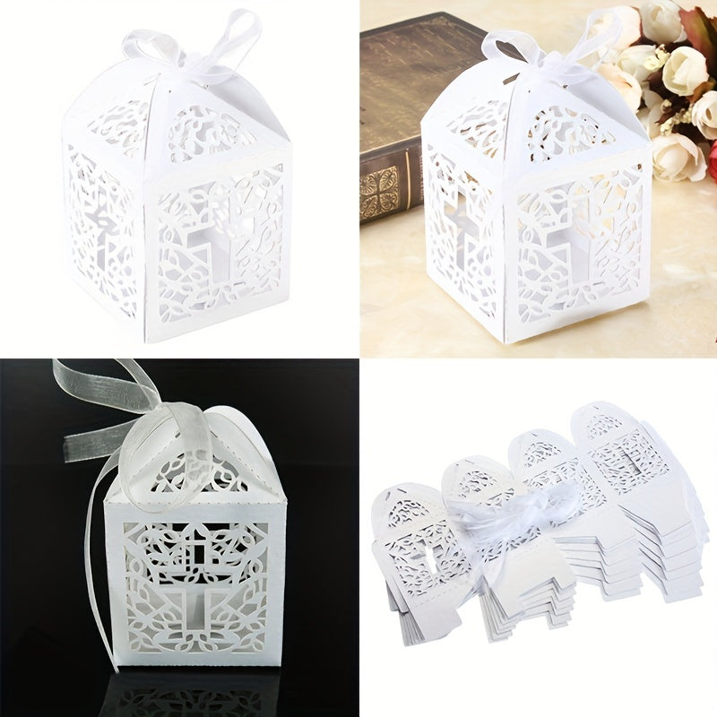 Creative Wedding Party Favor Cross Hollow Paper Candy Box