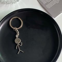 Cartoon Stainless Steel Keychain Funny Pendant