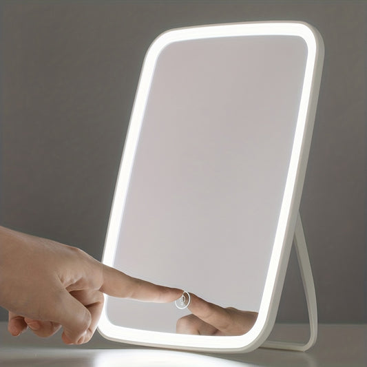 Portable LED Makeup Mirror with Touch Screen Dimming