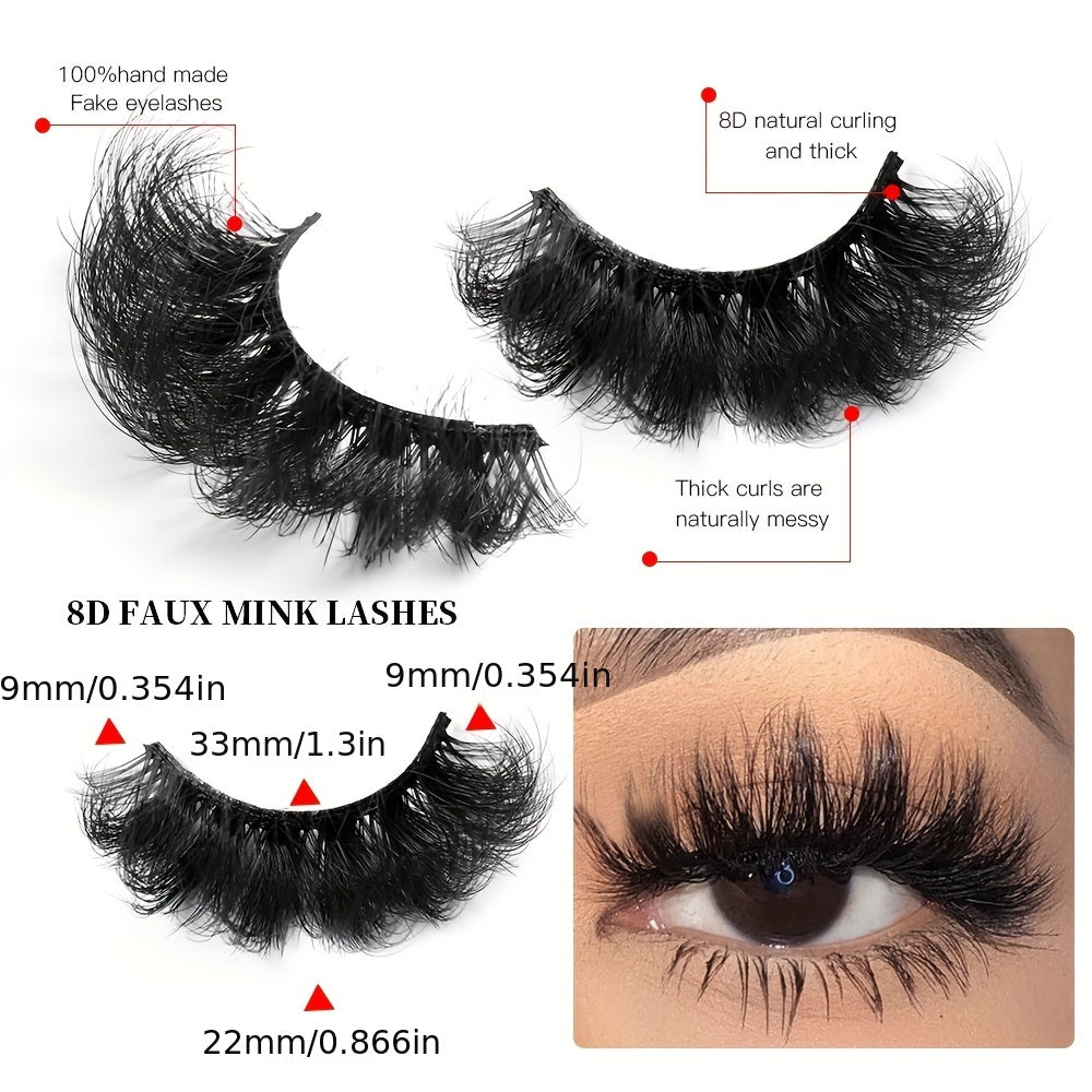 5 Pairs Crisscross Faux Mink Lashes Thick False Eyelashes Extension for Party