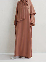  Casual Abaya Dress Women's Plus Solid Drop Shoulder Loose Fit Maxi Dre