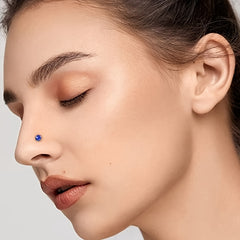 Crystal Rhinestone Nose Ring Set Zicron Inlaid Holiday Style