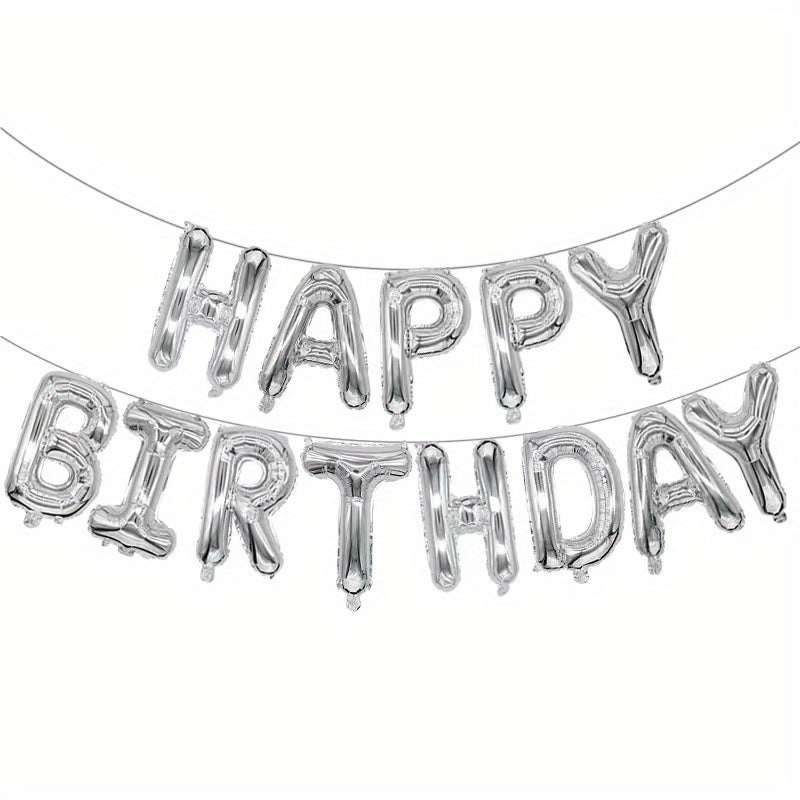 13pcs Birthday Balloon Set Golden Silvery Pink Happy Birthday Party Decoration
