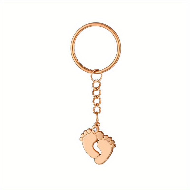 Customized Letter Foot Pendant Keychain Engraved Name Jewelry