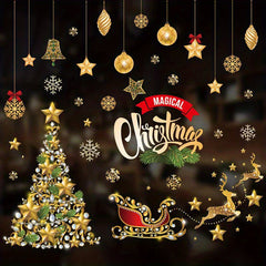Christmas Electrostatic Stickers Double Sided Wall Window Adsorption No Glue