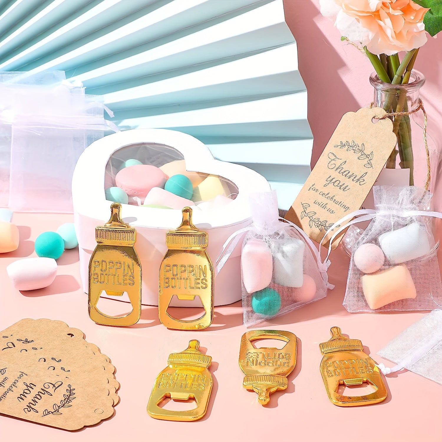 10pcs Retro Bottle Openers Baby Shower Favors For Guests