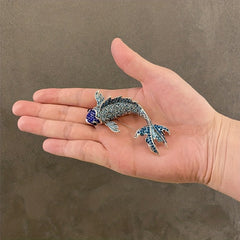 Fish Rhinestones Brooch Pendant For Men