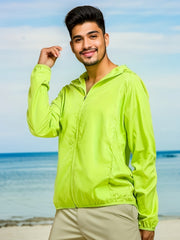 Men's Lightweight Waterproof Windbreaker Jacket Hooded Coat