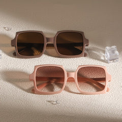 Vintage Oversized Rectangle Sunglasses For Women UV400 Sun Protection
