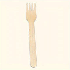 100pcs Disposable Fork Natural Biodegradable Birch Fork Disposable