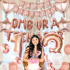 13th Birthday Decorations For Girls Rose Golden Party Supplies