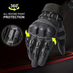 Men's Touch Screen Rubber Hard Knuckle Gloves Non Slip Full Protection Gear
