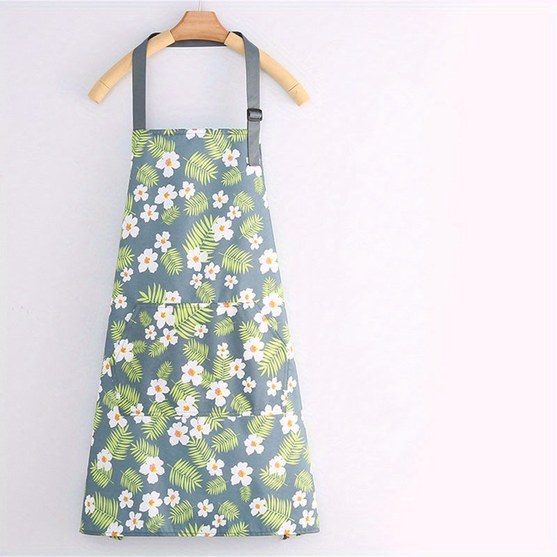 Waterproof Floral Print Apron for Gardening & Cooking