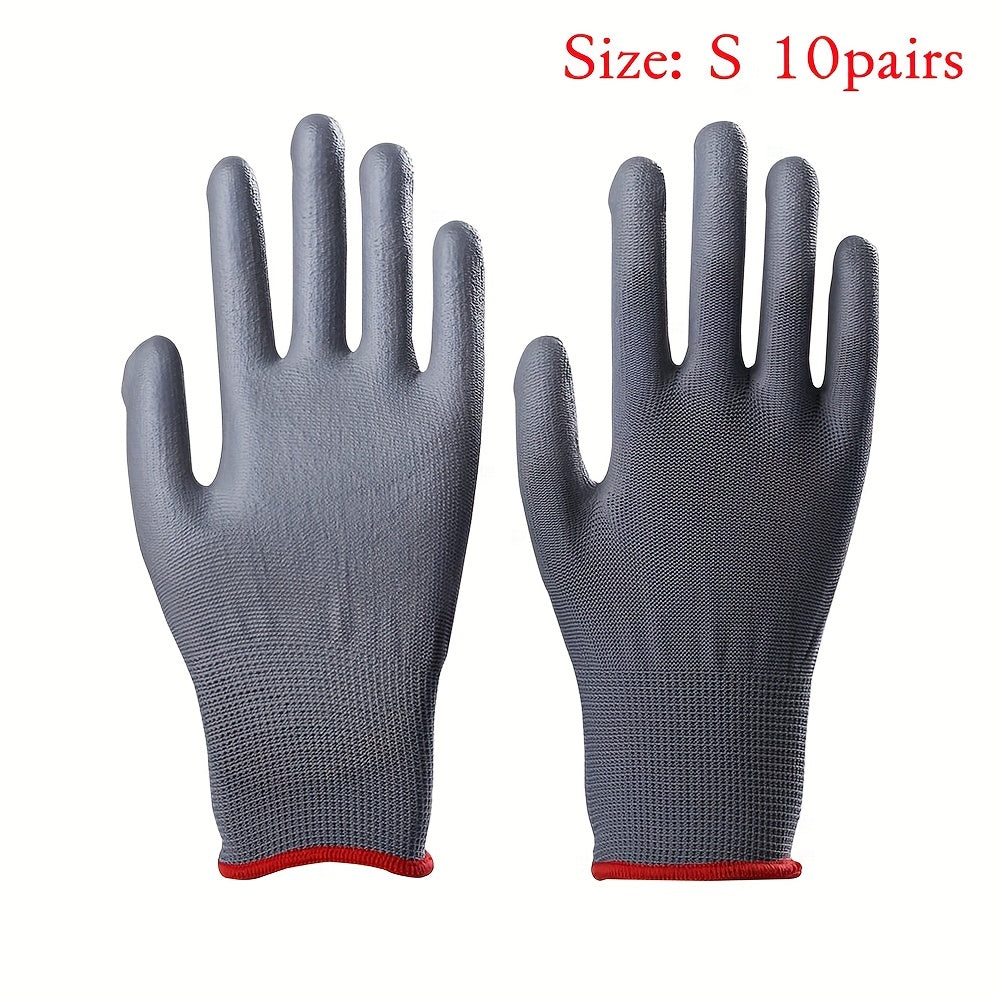 20 Pairs Grey Nylon PU Gloves Safety Work Gloves Repair Gloves