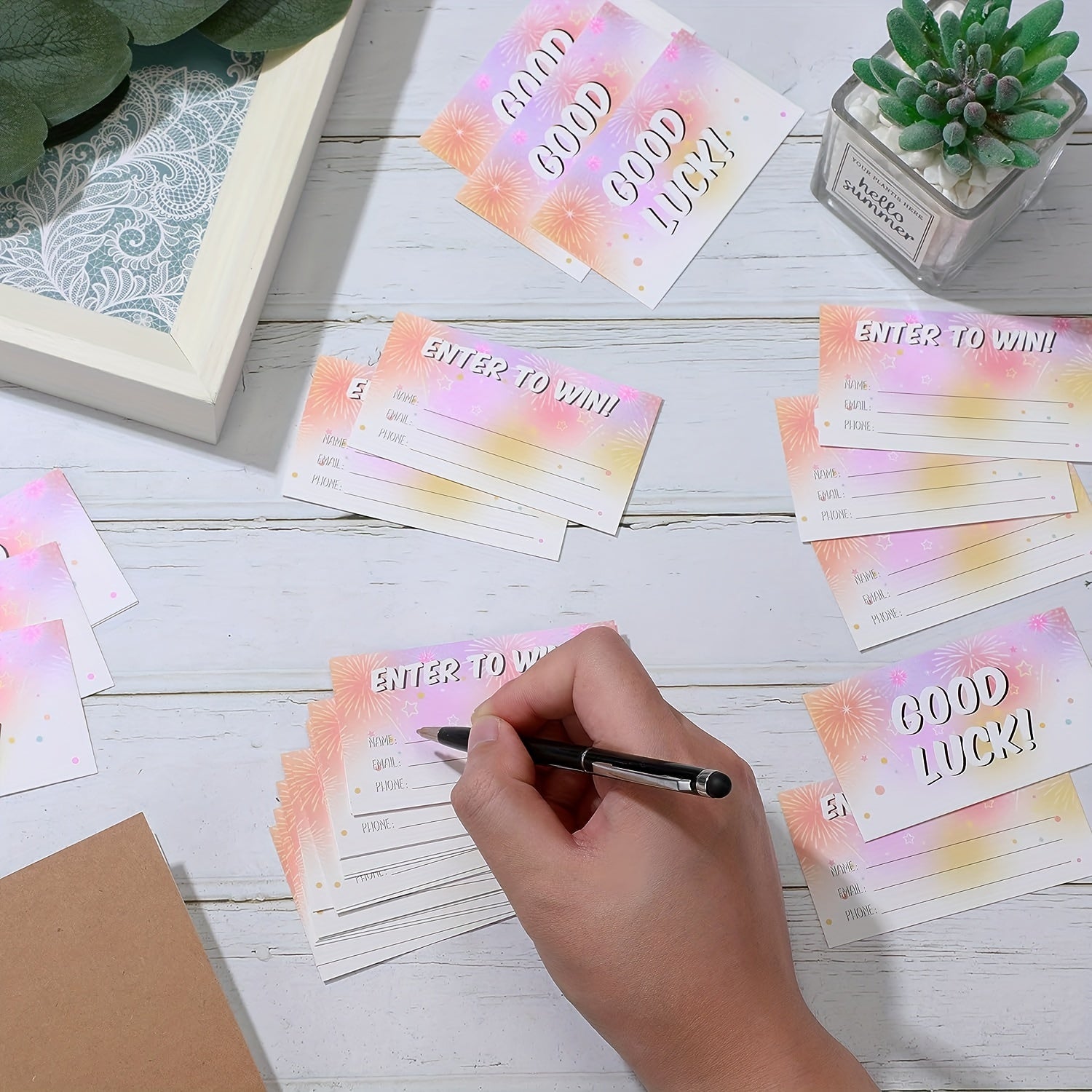 50pcs Student Reward Small Cards Blank Lottery Ticket Form