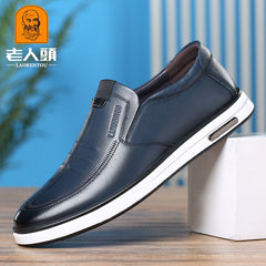 LAORENTOU Men's Leather Slip On Oxfords